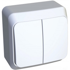 Выключатель Schneider Electric открытой установки ЭТЮД двухклавишный белый ВА10-002 Выключатель Schneider Electric открытой установки ЭТЮД двухклавишный белый ВА10-002