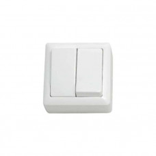 Выключатель Schneider Electric открытой установки ХИТ двухклавишный белый А56-029/232